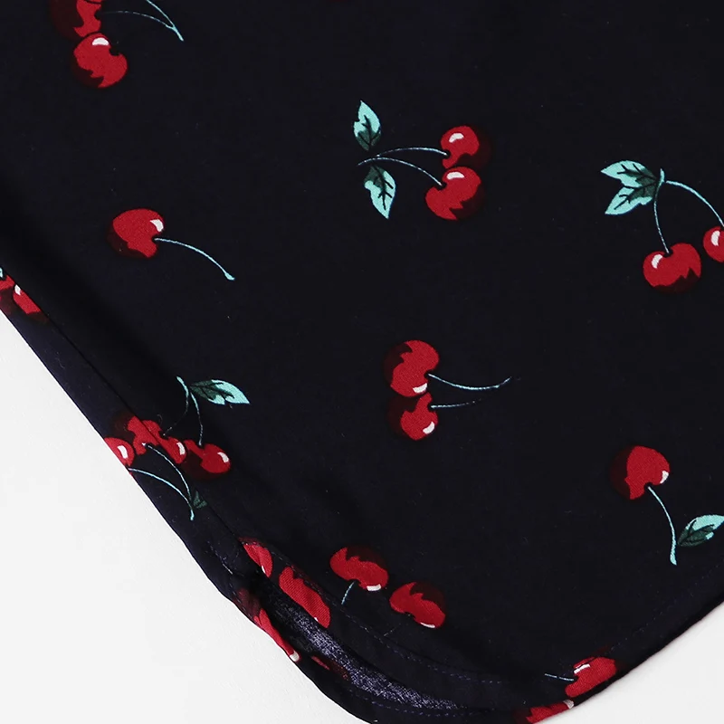 SHEIN/женские летние повседневные пижамные штаны с принтом вишни и рюшами на бретельках