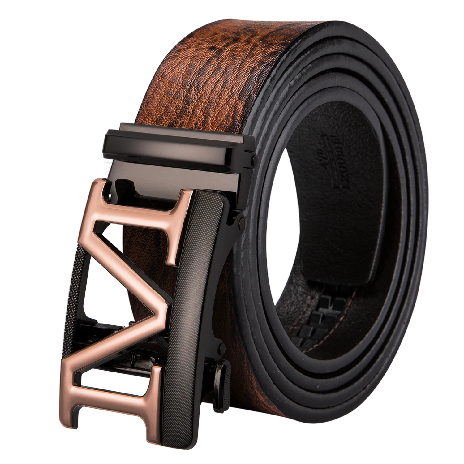 PD-0096-DG-C Hi-Tie брендовая коричневая коробка для лент Наборы Роскошные из натуральной кожи автоматические пряжки ремни для мужчин повседневный ковбойский ремень для джинсов ремень - Цвет: PD-0096-DG-C