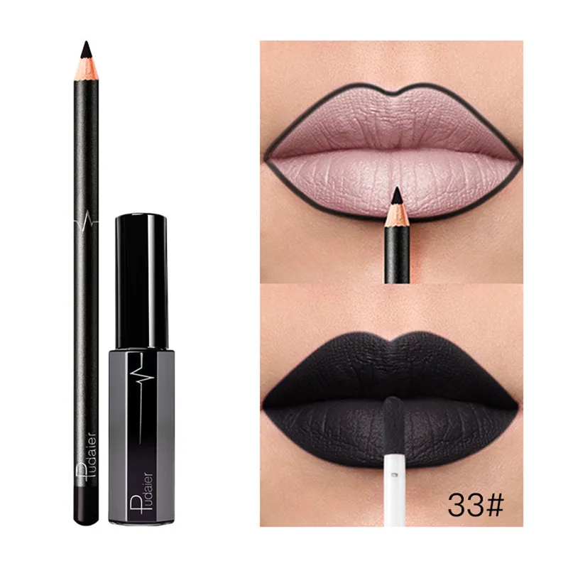 Pudaier Cosmetics 2 шт. бархатная матовая долговечная жидкость губная помада