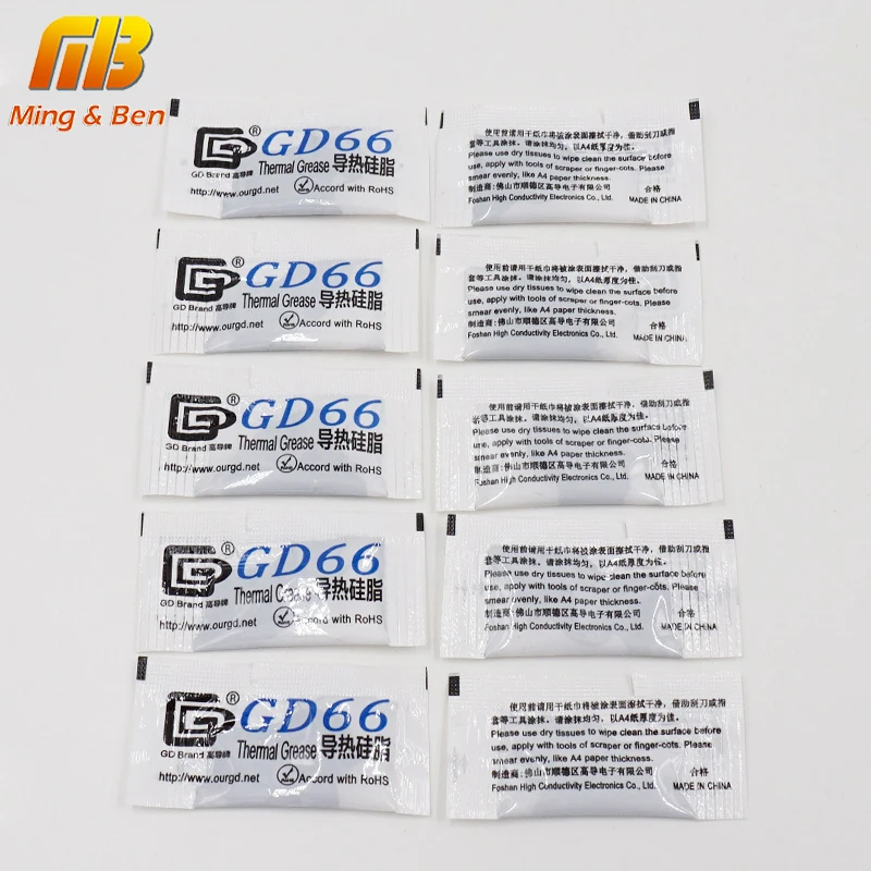 100 шт. GD66 Теплопроводящая паста силиконовая штукатурка теплоотвод смесь грамм