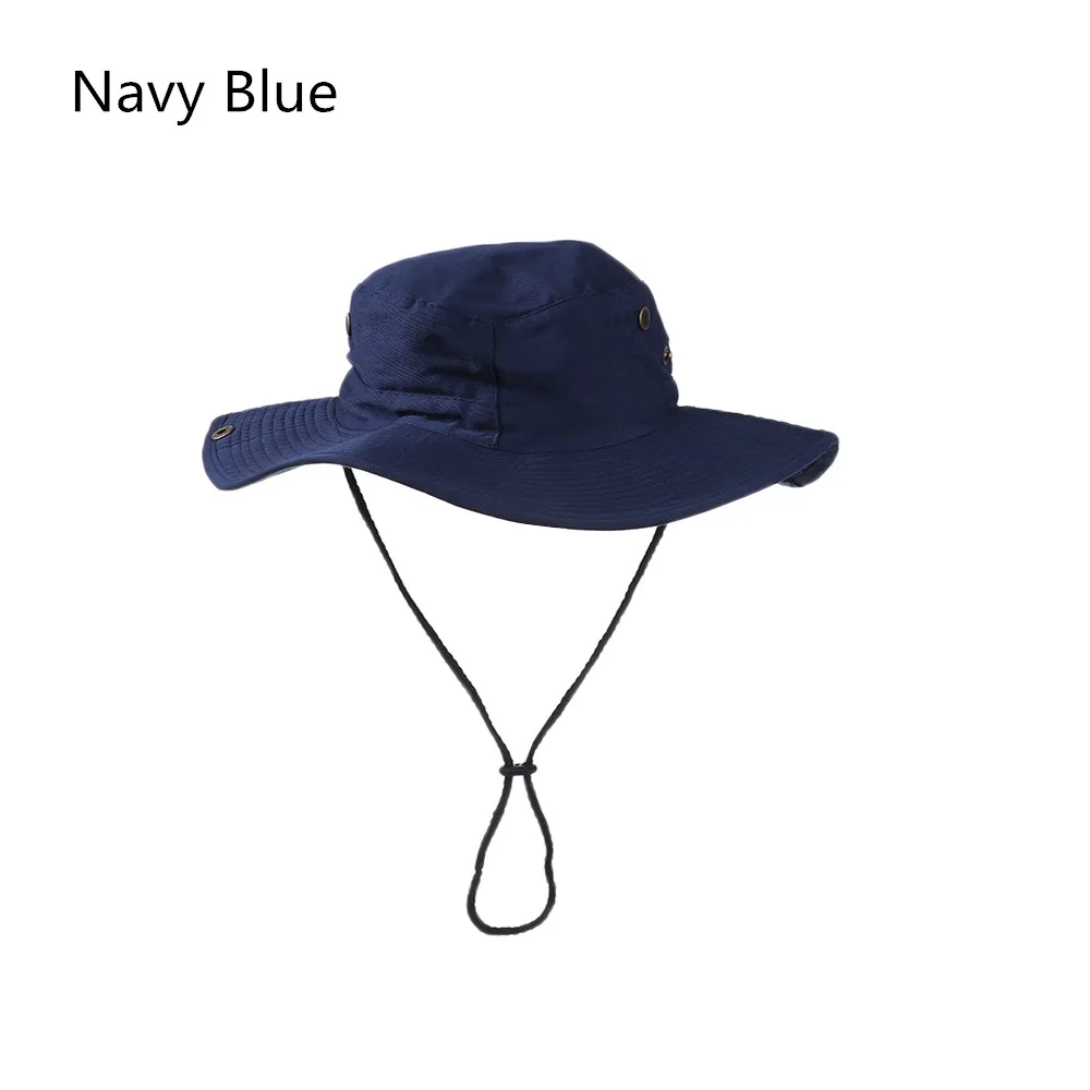 Navy Blue Новинка, хит, военная Панама, сафари, Boonie, солнцезащитная Кепка, летняя, мужская, женская, камуфляжная, Панама, с нитью, рыбацкая Кепка - Цвет: Navy Blue