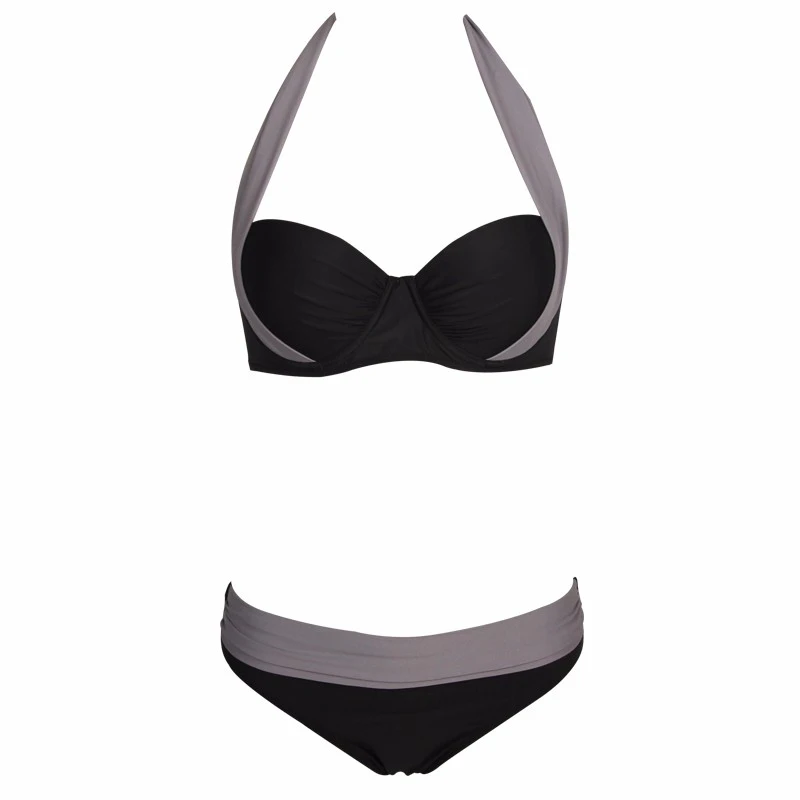 Новинка 2017 года сексуальный комплект бикини Холтер Топ женский Push Up Бикини