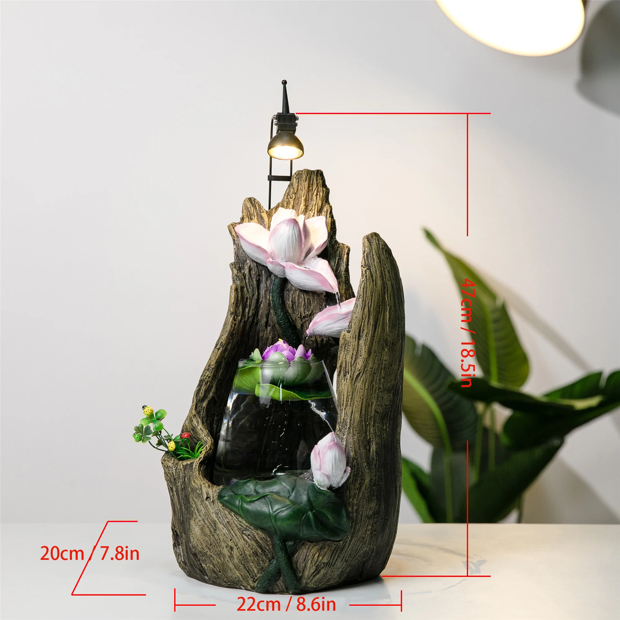 Аквариум страна чудес ажурный фонтан с светильник кой настольное украшение для