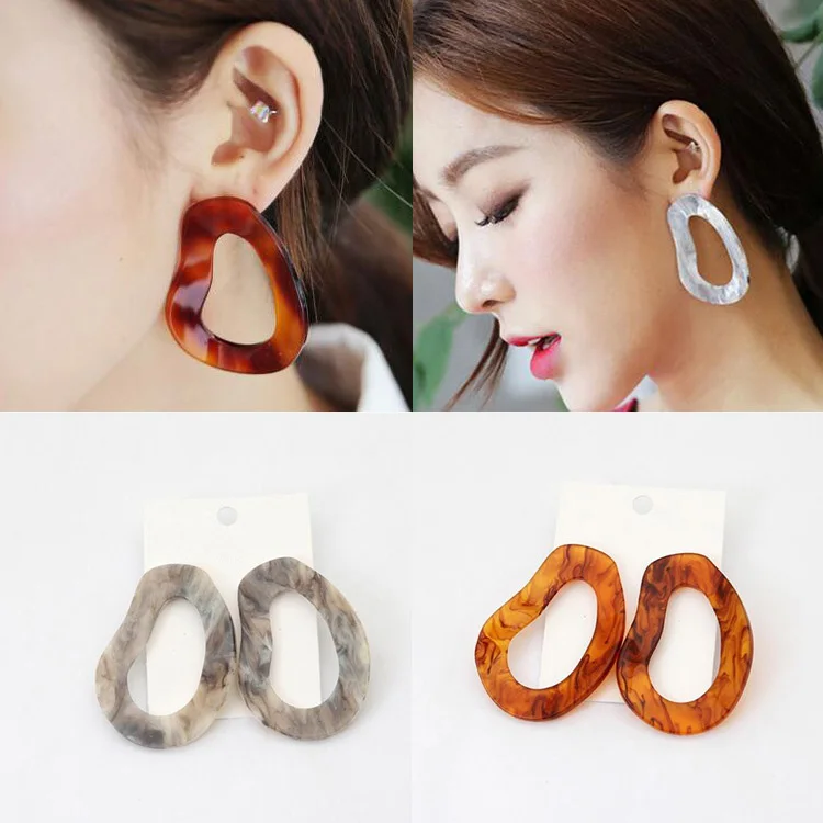 Женские акриловые серьги пусеты с леопардовым принтом 2018|Серьги-гвоздики| |