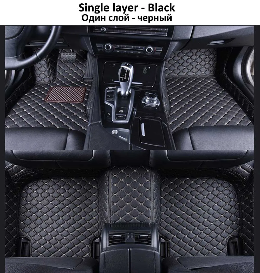 A-Black Пользовательские автомобильные кожаные Коврики для hyundai accent ix35 Sonata Elantra Celesta i30 ix25 MISTRA роскошный объемный проводной коврик - Название цвета: A-Black