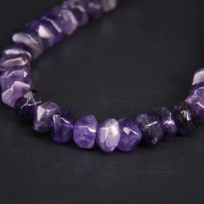 Граненые бусины из натурального аметиста круглые россыпью искусственные