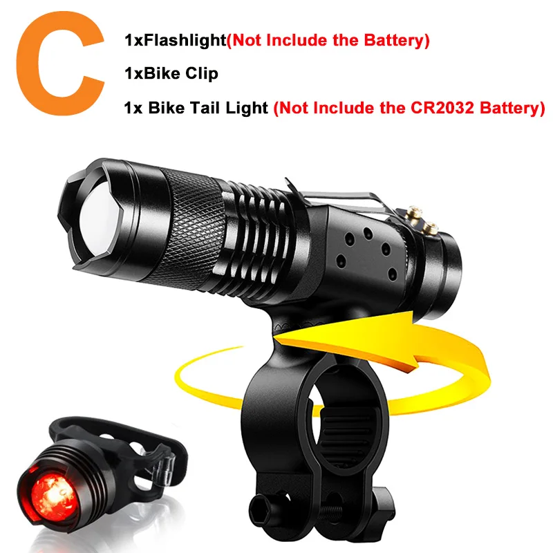 Option C Дропшиппинг Водонепроницаемый Zoomable Flash светильник велосипедный светильник 3 режима велосипедный флэш-светильник s Q5 светодиодный велосипедный фонарь передний зум-светильник s лампа - Испускаемый цвет: Option C