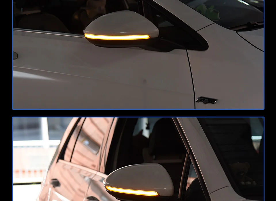 AKD Тюнинг автомобилей зеркало заднего вида светильник для Golf 7 Golf 7,5 MK 7 2013- Touran динамический сигнальный светильник плавающий Поворотный Светильник