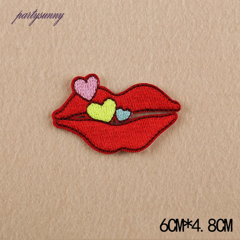 PF Women's Embroidery Patches Lips Flower High Heel Bag Iron On Patch Clothing Applique Accessories Garment Hat Stickers TB117 | Дом и сад