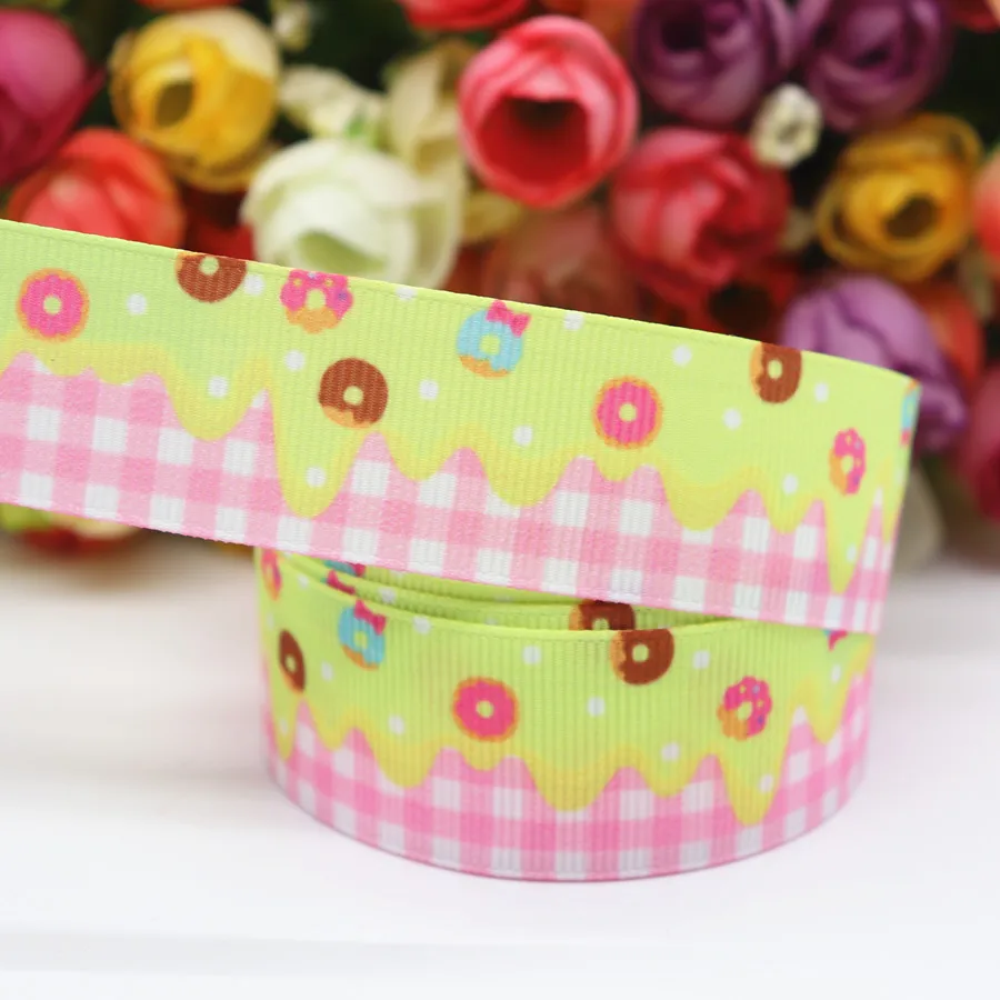 5 ярдов Grosgrain лента Торт печатная 1 &quot25 мм пробки для бутылок DIY ремесла аксессуары