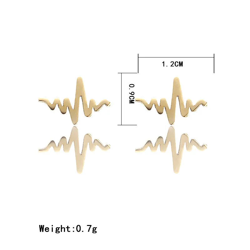 Модные металлические серьги со шпилькой для Для женщин Heart Beat маленькие earstud в