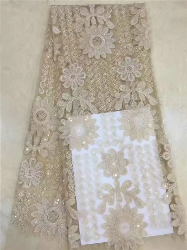 Nigerian Lace Fabrics For Wedding 2019 African Fabric With sequins High Quality White Embroidery French grey peach | Дом и сад