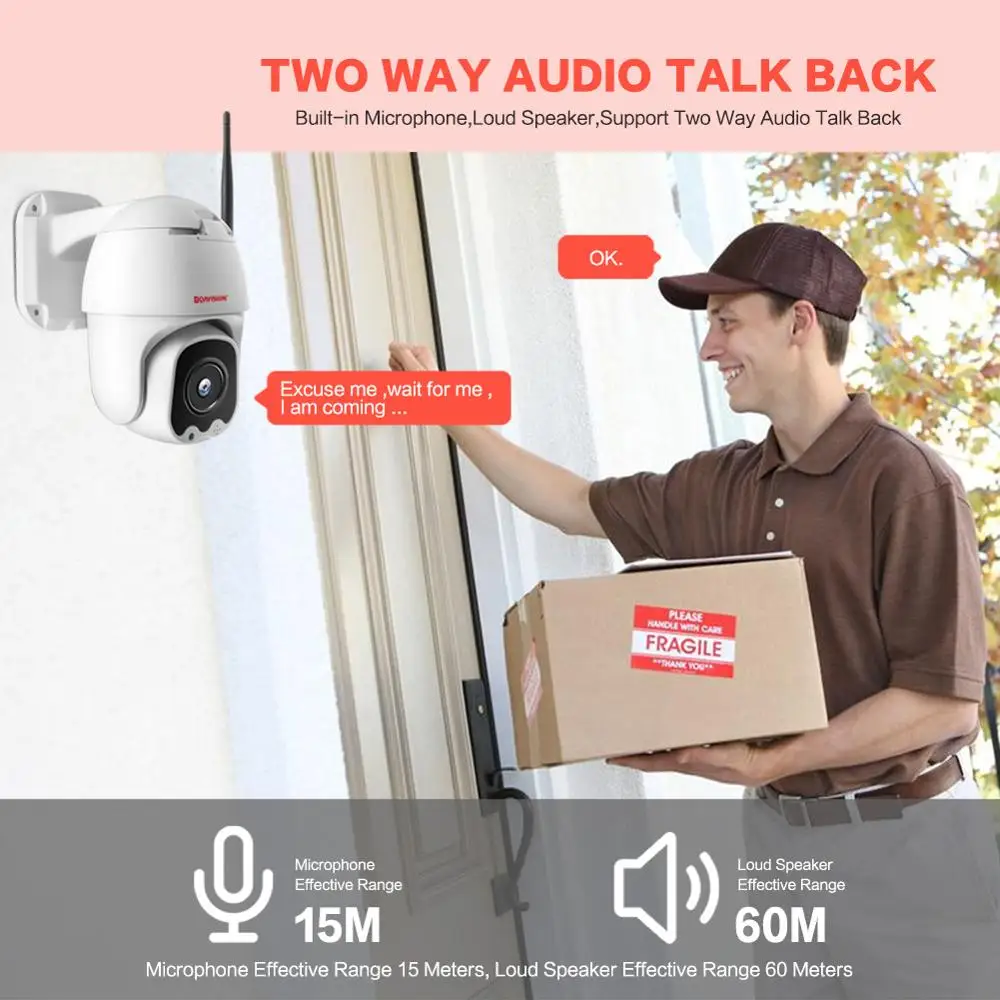 HD 1080P WiFi PTZ IP камера беспроводная Onvif уличная ночного видения IR 30 м скорость