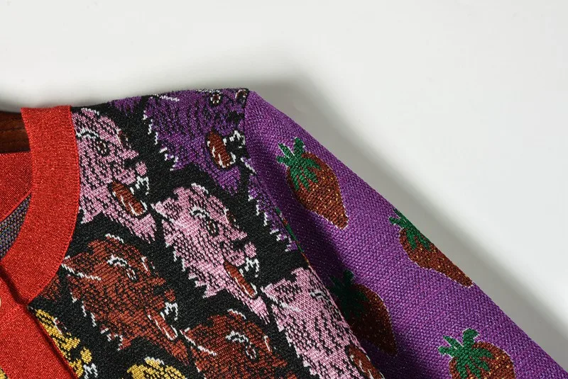 Женский кардиган свитер новинка 2018 однобортный круглый вырез хит цвета голова