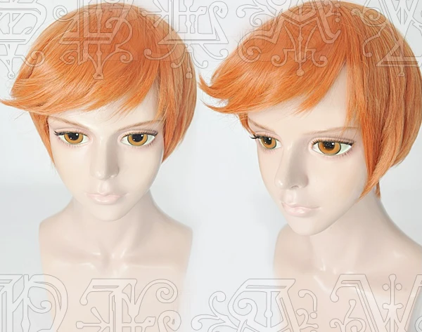 

Game Touken Ranbu Online Iwatooshi Cosplay Wigs Short Orange Heat Resistant Synthetic Hair Wig + Wig Cap