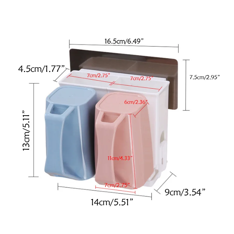 

Multifunctional Toothbrush Holder Storage Box Bathroom Kitchen Family Wall Stand Toiletries Toothpaste Storage Makeup Rack