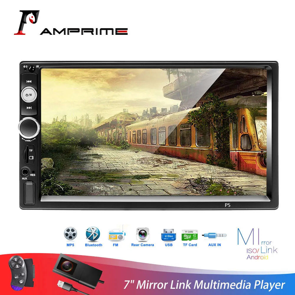 Автомагнитола AMprime 2Din 7 дюймовый мультимедийный плеер с цифровым дисплеем MP5
