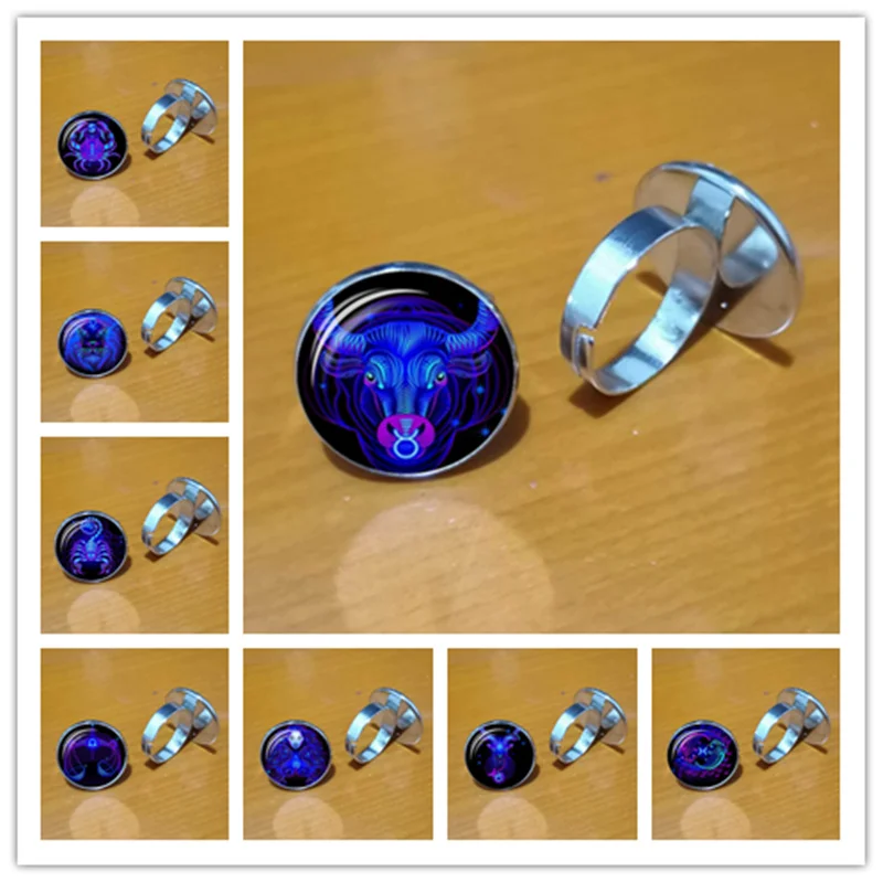 Горячая Распродажа модное кольцо 12 знаков зодиака с созвездиями астрологическое