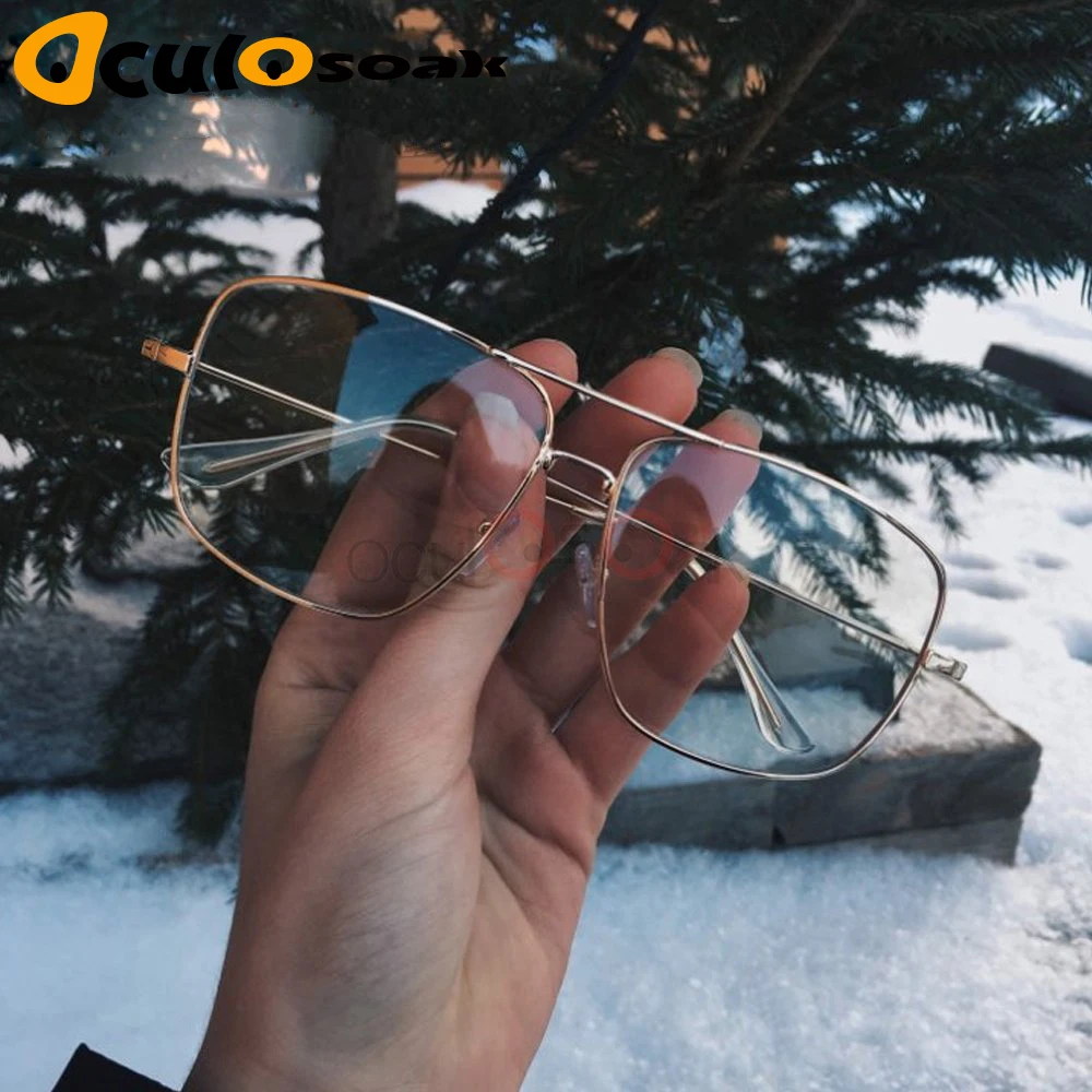 Новинка 2019 оригинальные модные очки металлические оверсайз квадратные в оправе