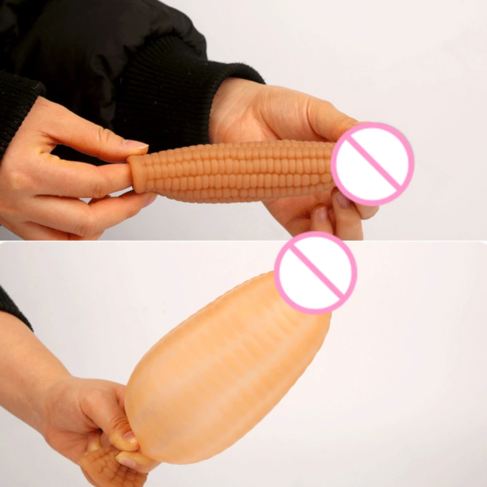 Мягкий силиконовый фаллоимитатор кукурузный огурец искусственный пенис Женская