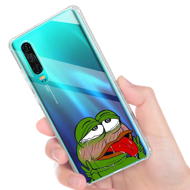 Pepe Memes грустная Лягушка Мягкий ТПУ чехол для телефона Huawei P8L P9 P20 P20L P30 Mate20 9 10 мягкий
