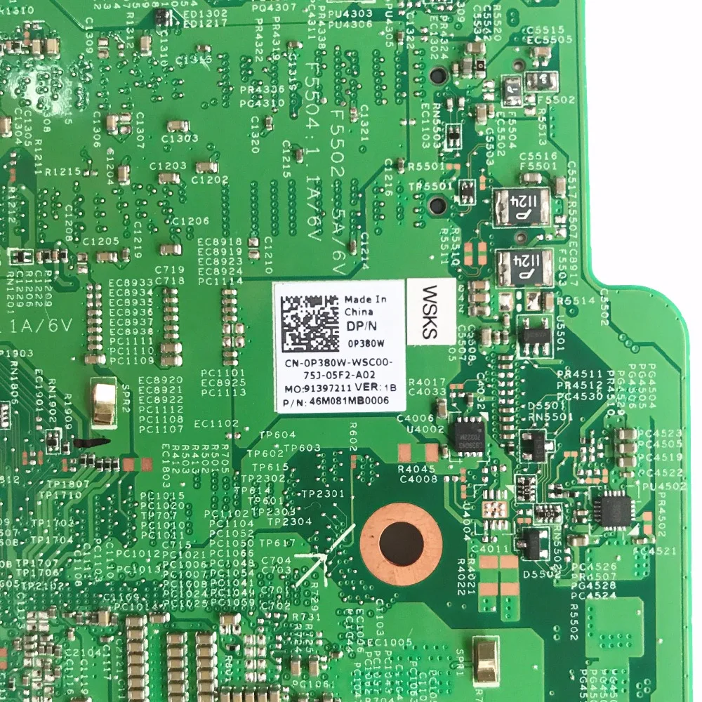 Для Dell Inspiron 13 5378 5578 Материнская плата ноутбука CN-0P380W 0P380W P380W с SR2ZV i7-7500U процессор DDR4 тестирование