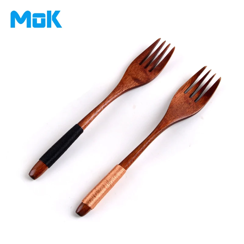 6 шт. японская ручная оберточная ручка деревянные вилки для фруктов 4 зубная