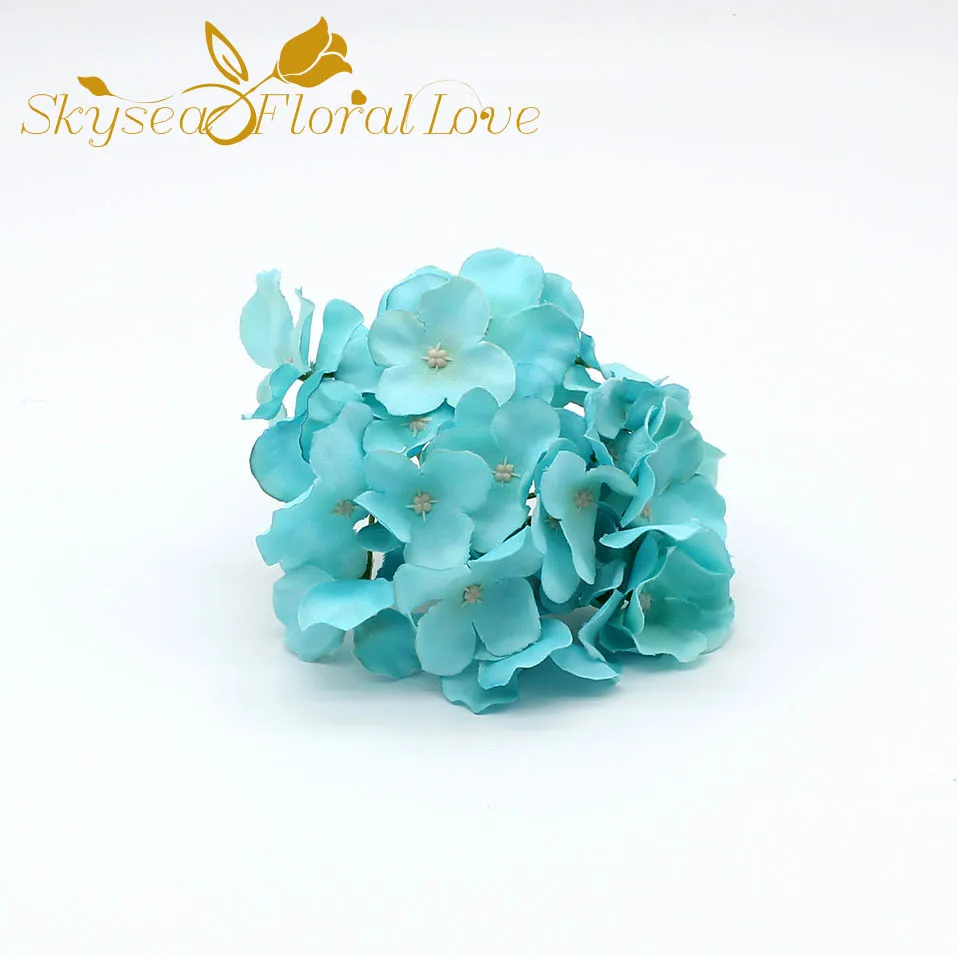 Tiffany blue Искусственные цветы гортензии головы фон Сделай Сам стены арки шелковые с цветами, для украшения дома свадебные цветы - Цвет: Tiffany blue