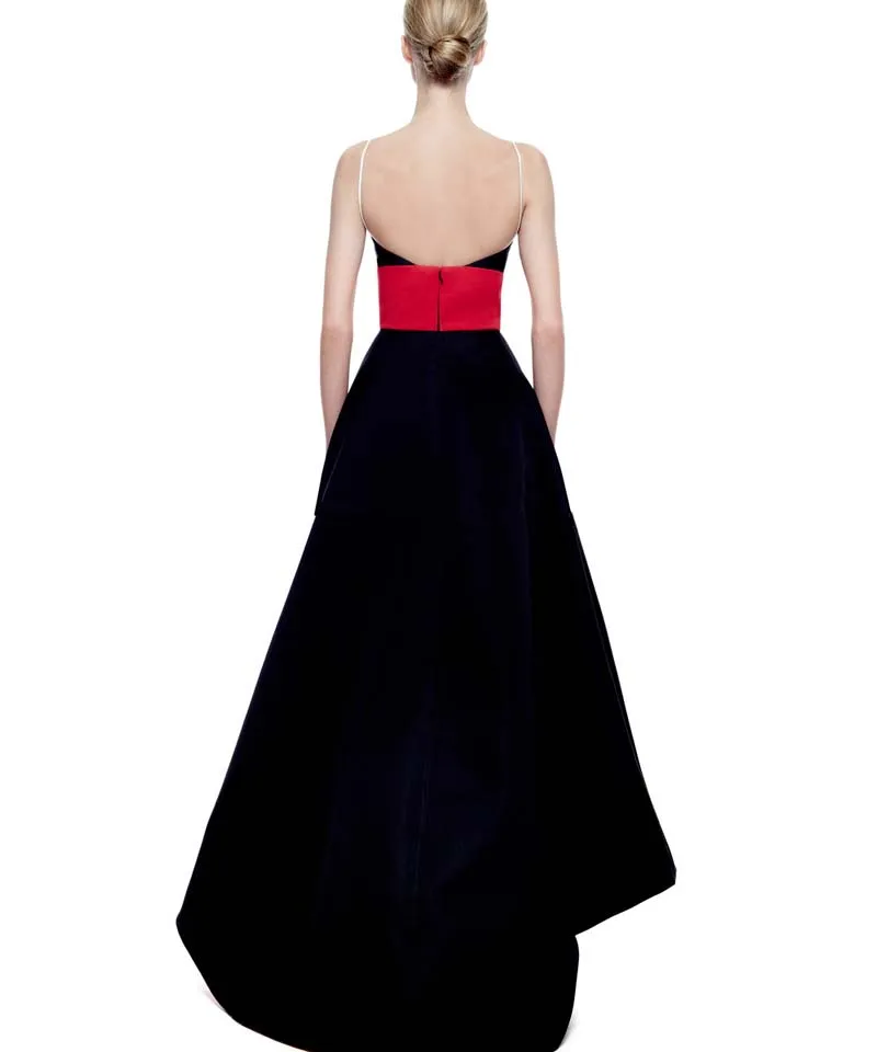 Vestido Longo белое Красное и черное комбинированное вечернее платье с глубоким