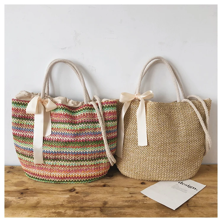 BILLETERA Новое поступление Модная Портативная полосатая Пляжная сумка для женщин на