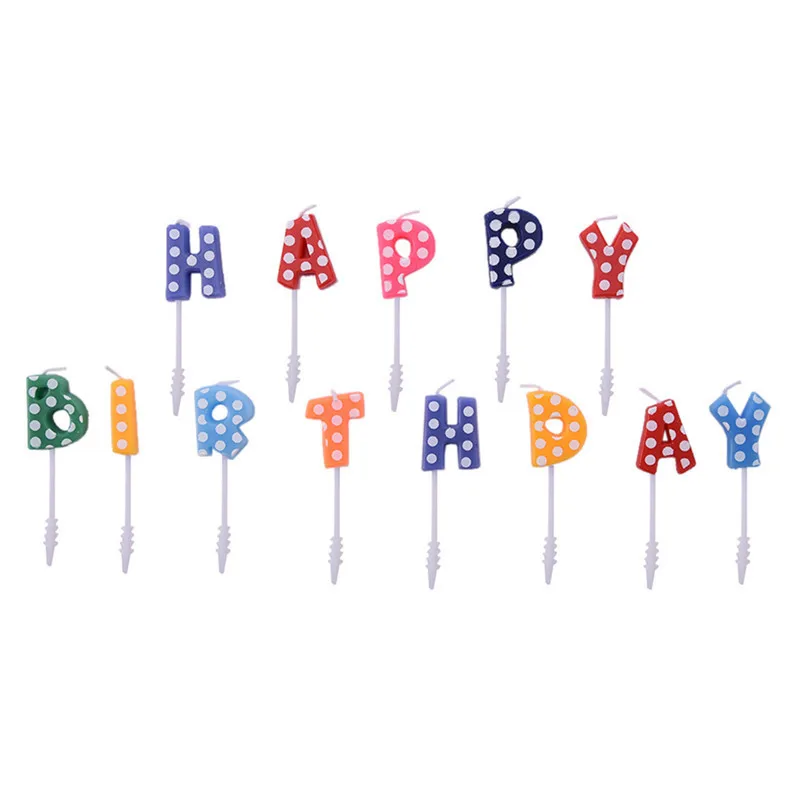 Творческий Золото письмо с днем рождения свечи без запаха декоративные парафин