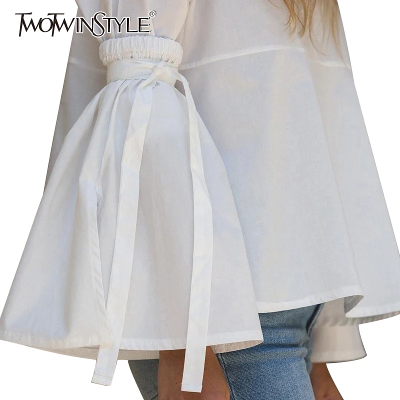 TWOTWINSTYLE 2019 Женская повязка на шнуровке с расклешенными рукавами и манжетами