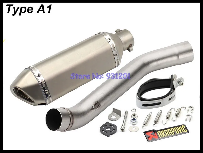 Мотоцикл без шнуровки для Kawasaki Z750 Akrapovic выхлопная система глушитель побега среднего звенья трубы с Akrapovic выхлопной трубы дБ убийца - Цвет: Type A1