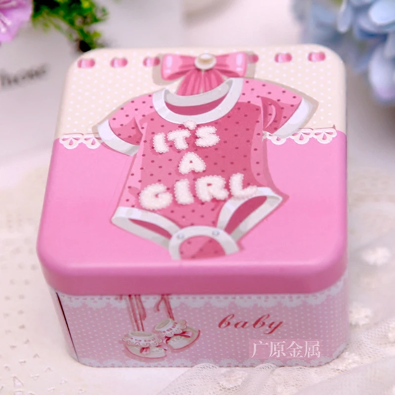 10 шт. жести крещение Baby Shower сувениры День рождения мальчик и девочка Подарочная