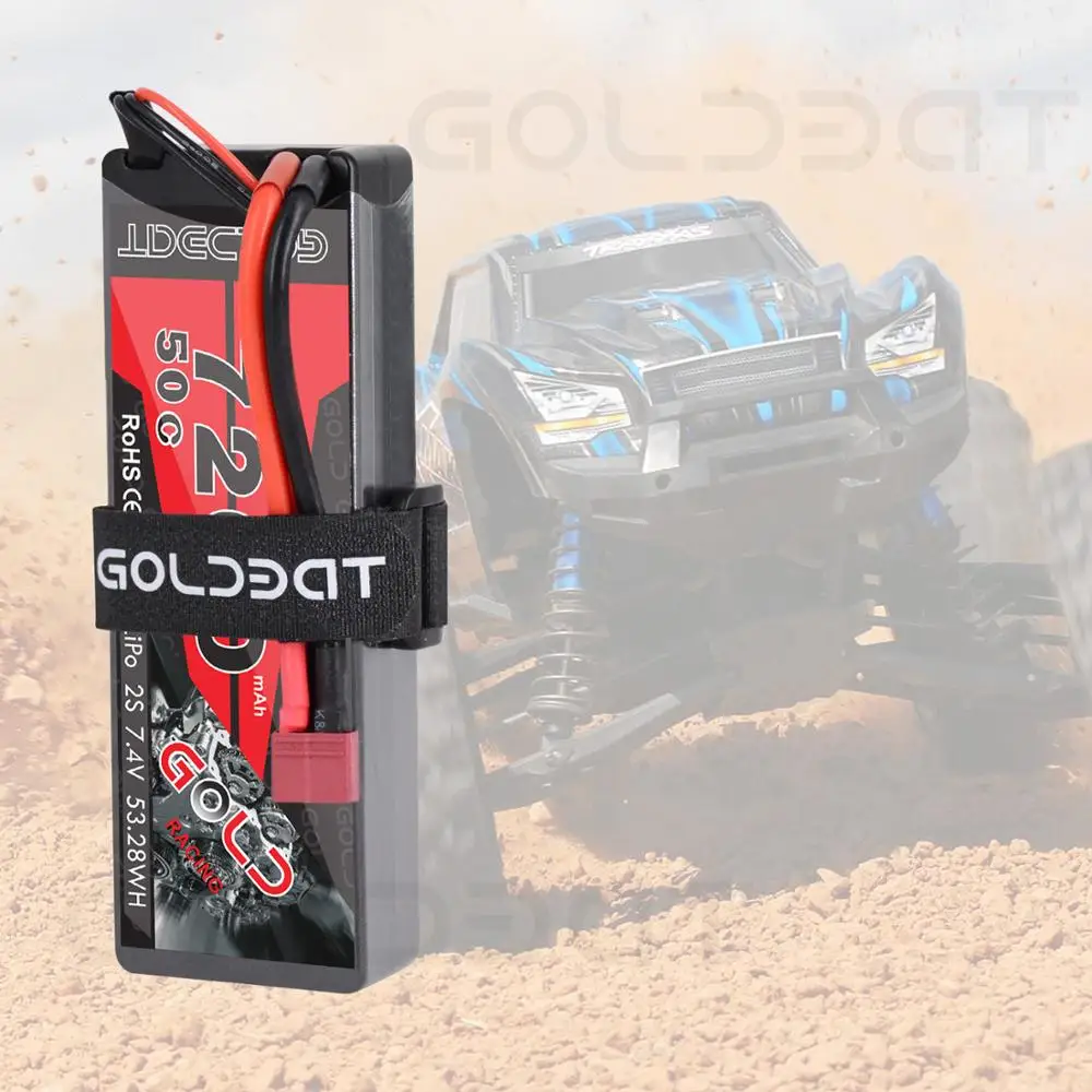 2 единицы GOLDBAT 7200mAh LiPo батарея 2S 50C для RC lipo с Т образной вилкой Car Truck Tank Losi Traxxas Slash