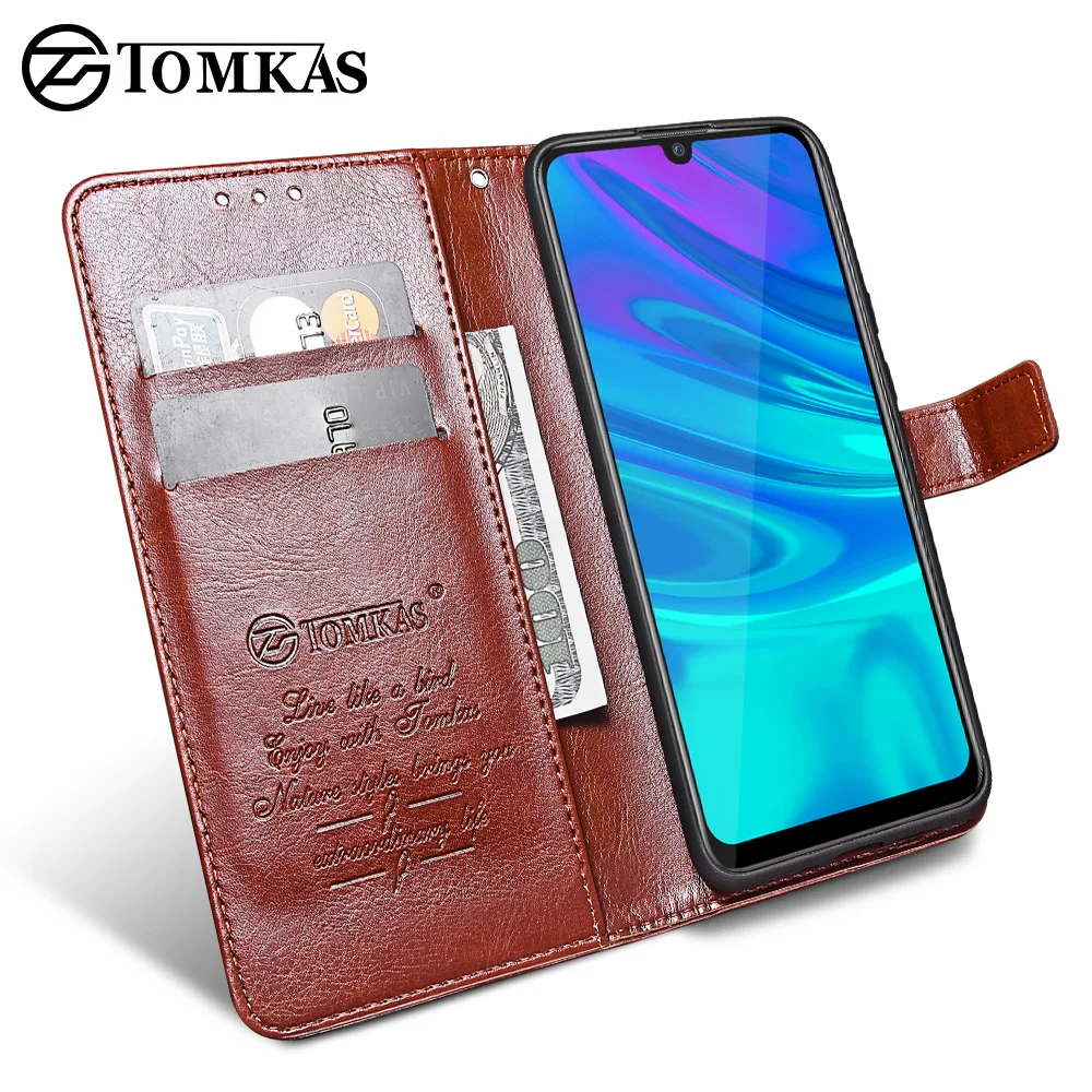 Чехол Кошелек TOMKAS с откидной крышкой для Huawei P Smart Plus 2019 Enjoy 9 s деловой винтажный