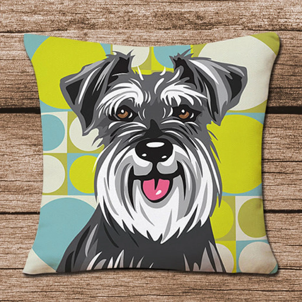 Schnauzer 45X45 см наволочка Чехол на подушку Рождество Фестиваль спальня диван