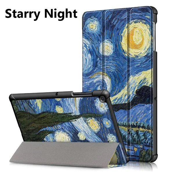 Starry Night Ультра тонкий трехкратный смарт-чехол PU Чехол подставка оболочка планшет Funda для samsung Galaxy Tab S5e 10," SM-T720/T725 выпуск - Цвет: Starry Night