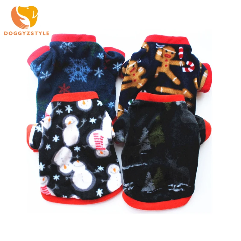 Рождественская Толстовка для собак и кошек флисовое зимнее теплое пальто