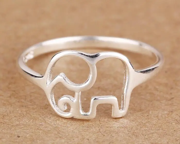 Shuangshuo New Fashion Couple Jewelry Vintage Animal Rings for Women Cute Elephant Lovers Wedding Gift Size 7 | Украшения и