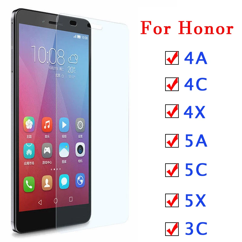 2 шт. для Huawei honor 4c закаленное стекло 5a a c x защита экрана просмотра homor verre x4 a5