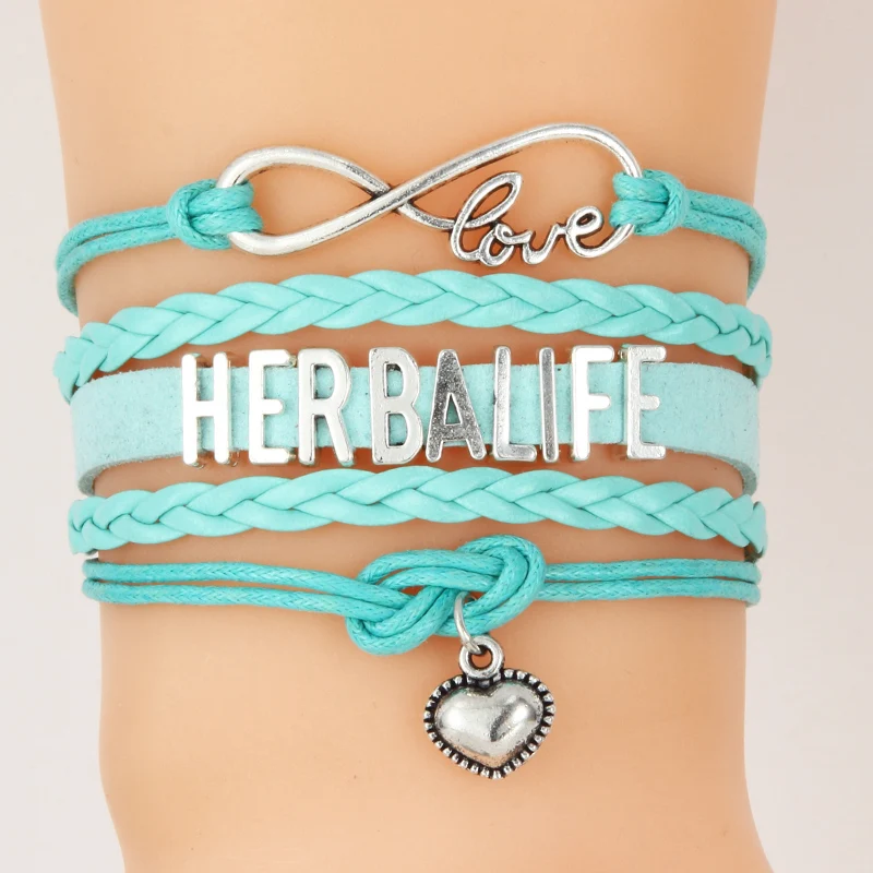 NCRHGL Infinity Love HERBALIFE кожаная Подвеска для браслета в форме сердца плетеные браслеты