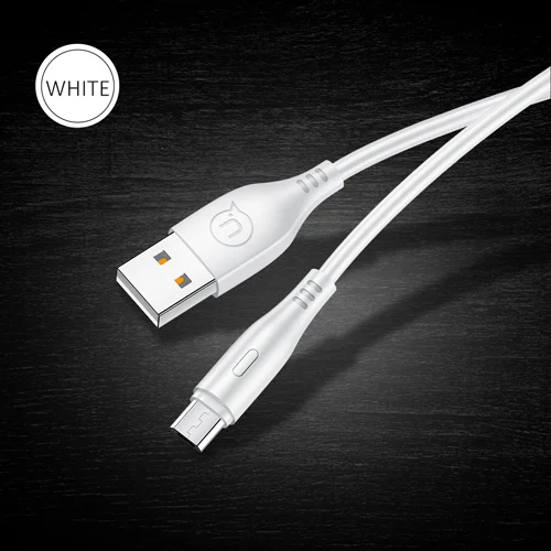 Белый Micro USB кабель для Xiaomi Redmi Note huawei зарядное устройство для мобильного телефона USAMS 2A кабель передачи данных для быстрой зарядки для Android MicroUSB шнур - Цвет: Белый