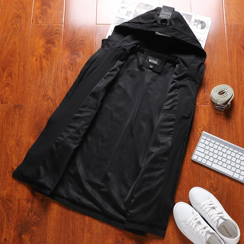 2018 Новый осень зима мужские Тренч со шляпой Slim Fit Мужские Casaco печати письма с