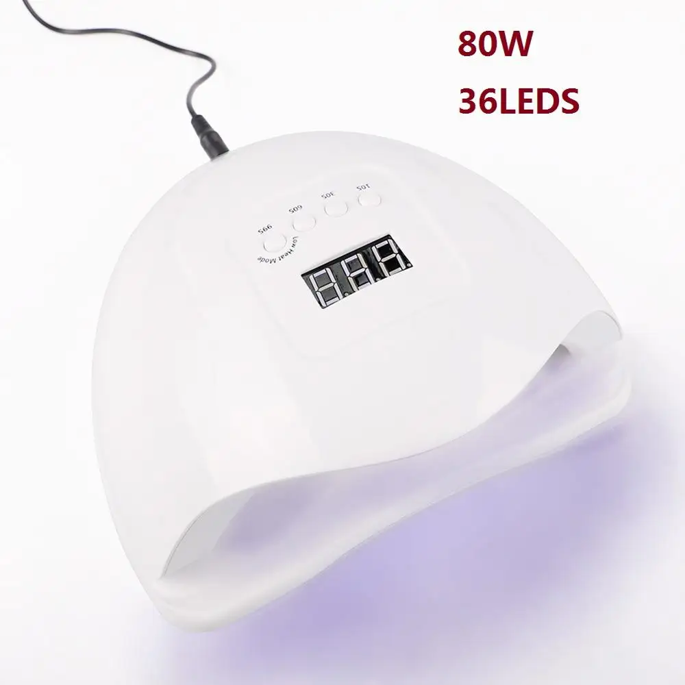 2019 Новый Сушилка для ногтей Светодиодная УФ лампа сушки гель лак 24/36/80 Вт машина