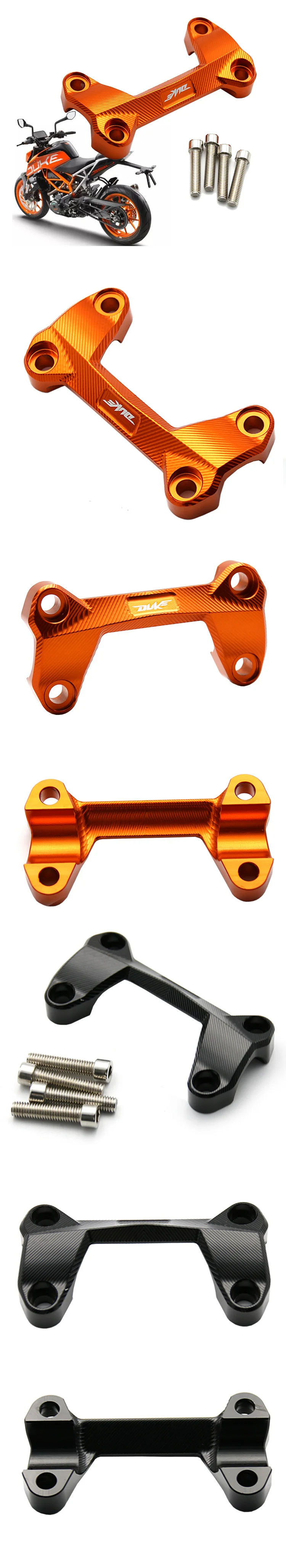 Orange DUKE 390 Мотоцикл с ЧПУ алюминиевый руль стояки Верхняя Крышка зажим подходит для KTM DUKE 390 200 125