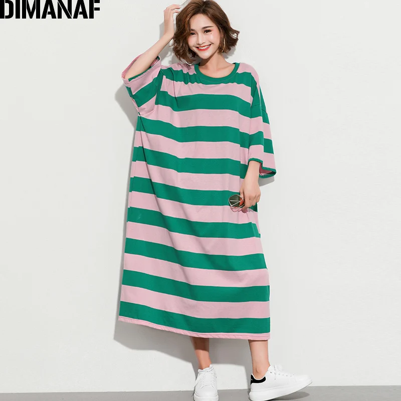 DIMANAF женский сарафан одежда летнее платье больших размеров хлопок Femme леди Vestidos