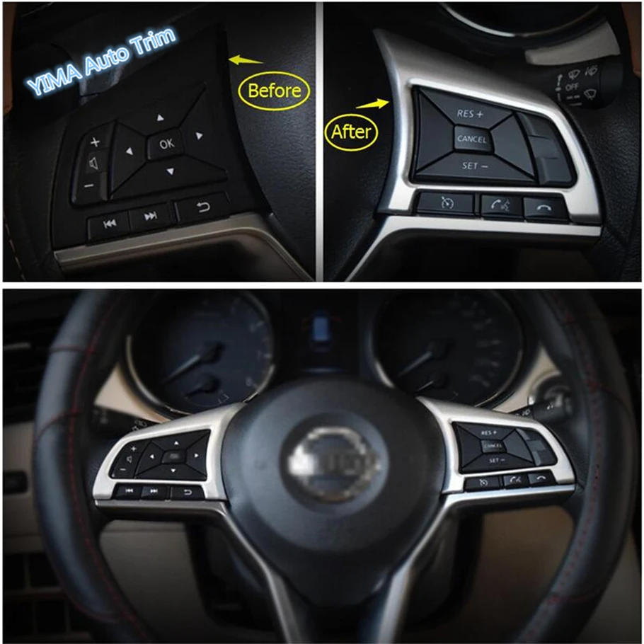 Lapetus Авто Стайлинг руль кнопка рамка накладка 2 шт Подходит для Nissan Teana / Altima 2019