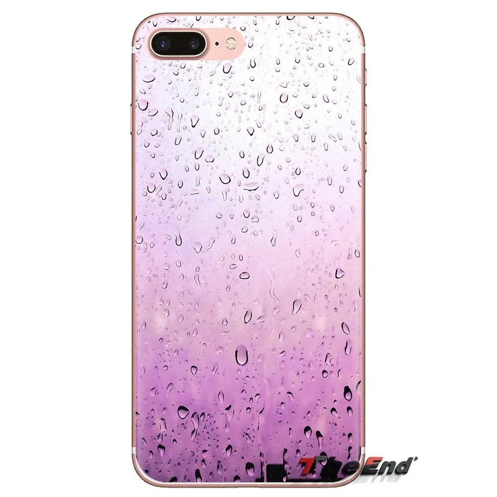 Soft Transparent Cases Covers Blue and purple raindrops Art For Xiaomi Redmi 4A S2 Note 3 3S 4 4X 5 Plus 6 7 6A Pro Pocophone F1 |