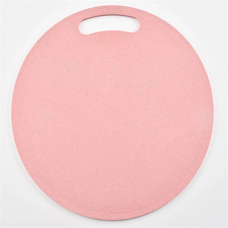 Pink Кухонная доска для фруктов, овощей, разделочная доска, круглые Разделочные Блоки, пшеничная солома, антибактериальные Нескользящие разделочные доски, кухонный инструмент - Цвет: Pink